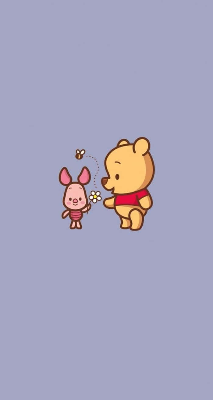 Simple And Cute Iphone Winnie And Piglet Background