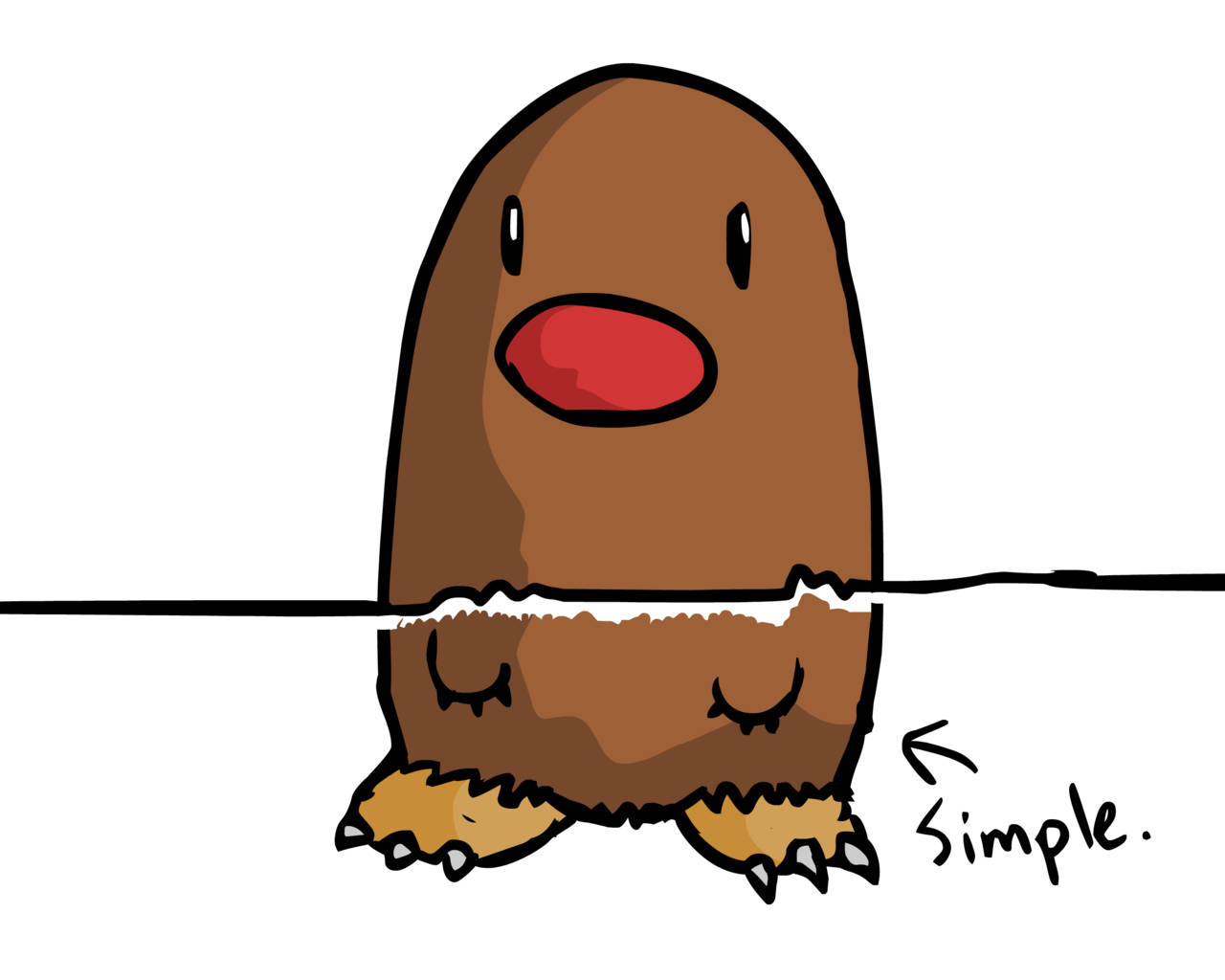 Simple Art Of Pokémon's Diglett Background