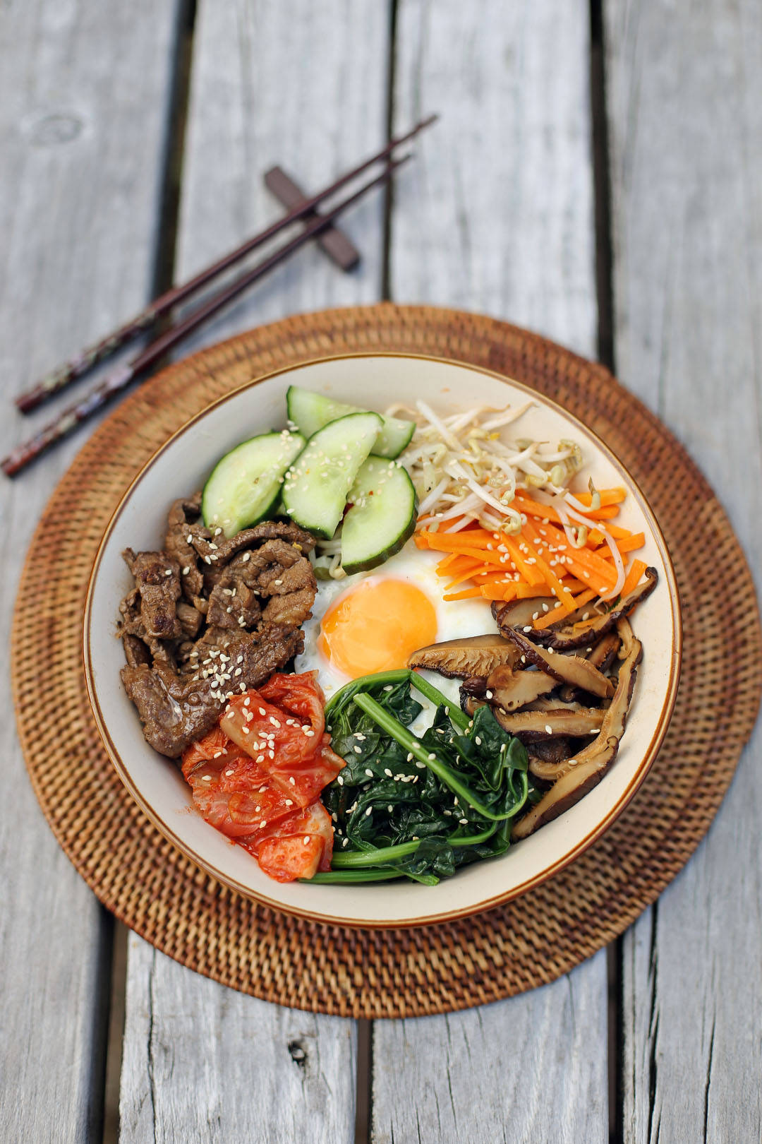 Simple Bibimbap Meal Background