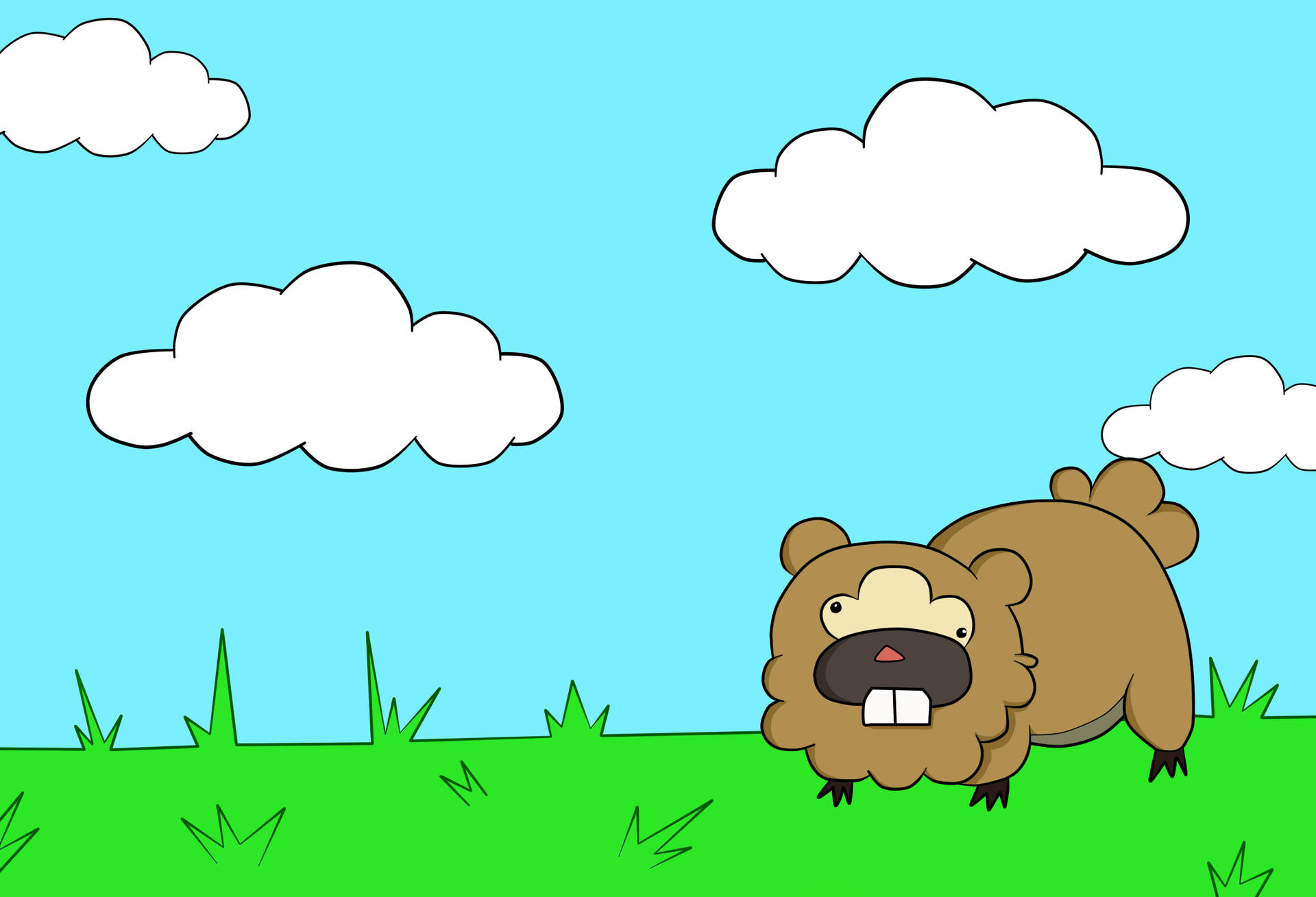 Simple Bidoof Digital Art Background