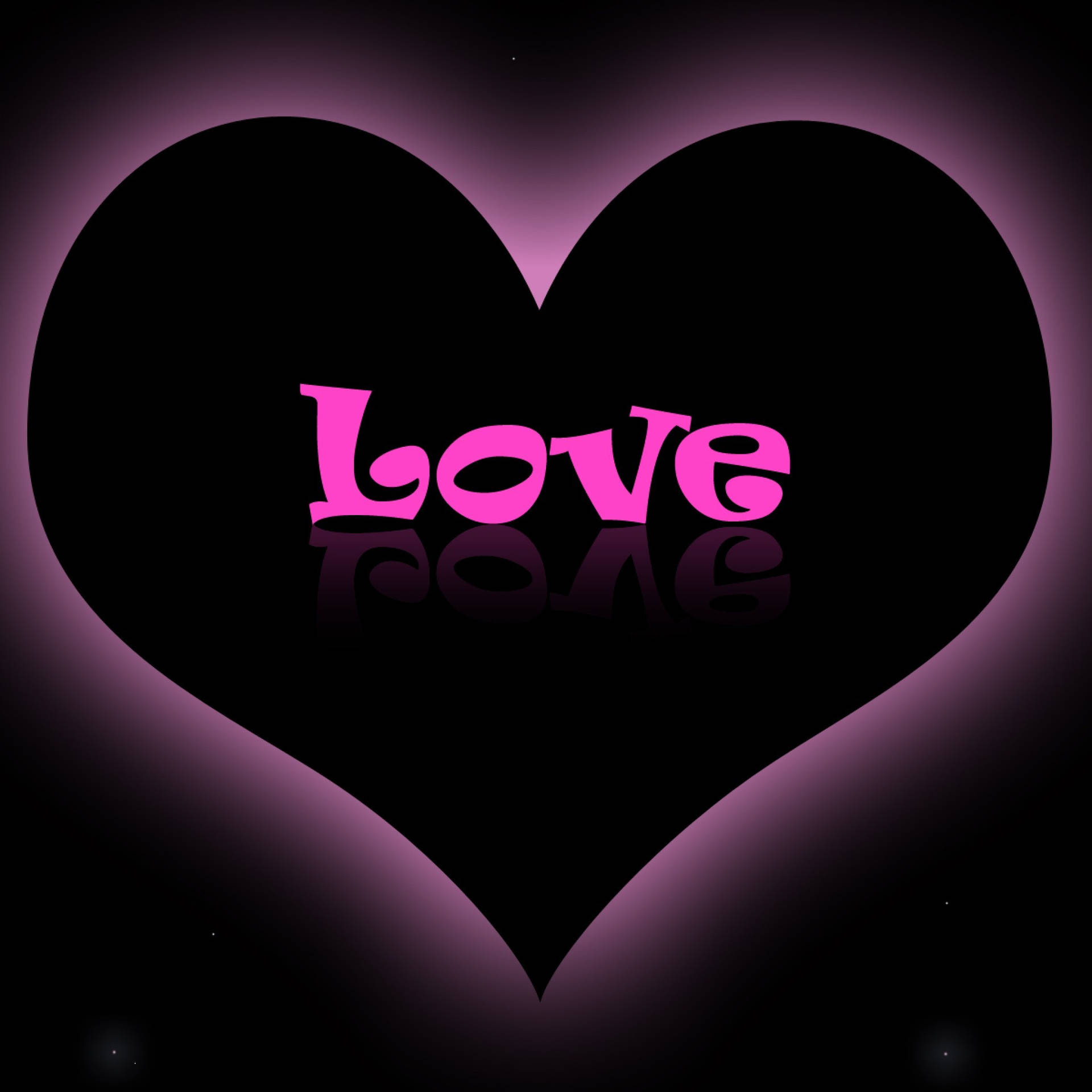 Simple Black And Pink Love Computer Background