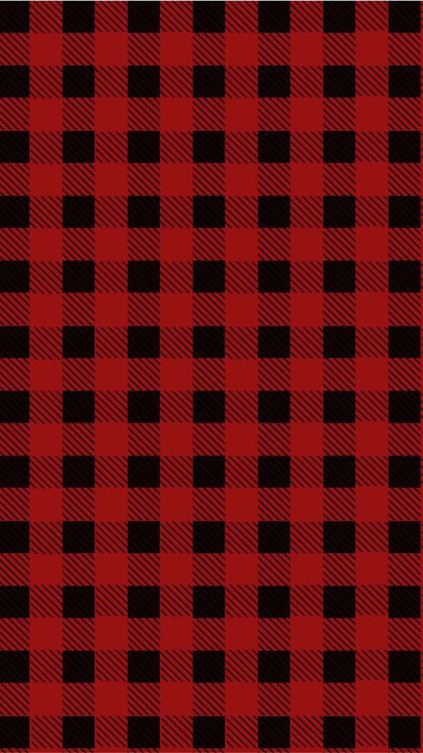 Simple Black And Red Plaid Mobile Phone Background