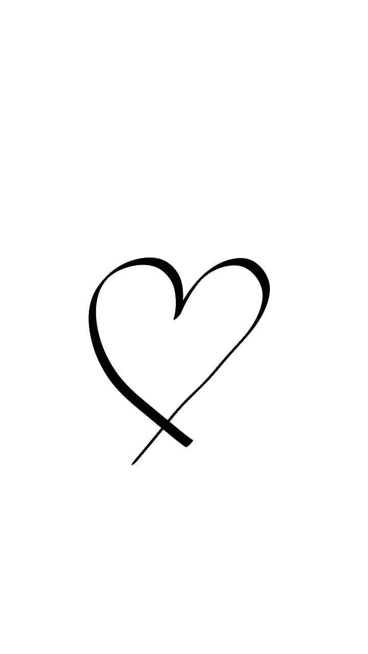 Simple Black And White Heart Background