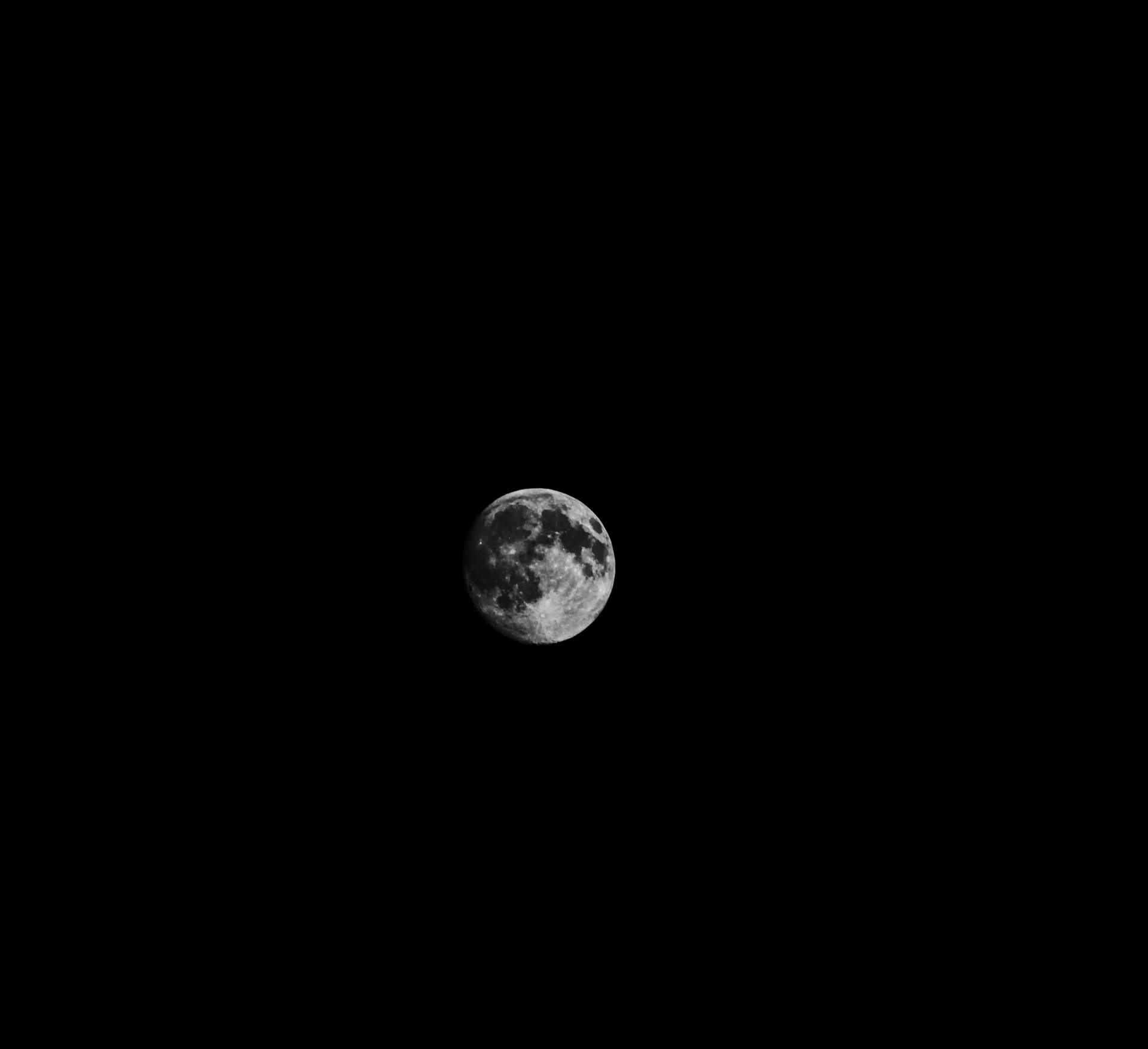 Simple Black And White Moon Desktop Background