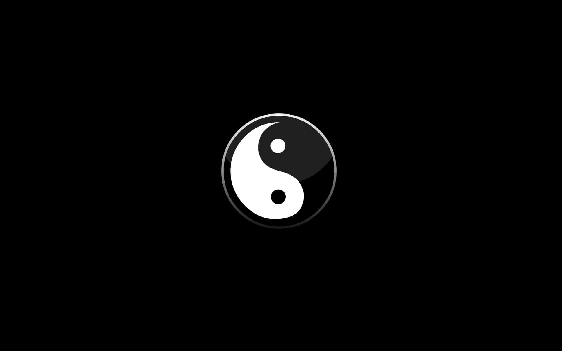 Simple Black And White Yin Yang Emblem 4k
