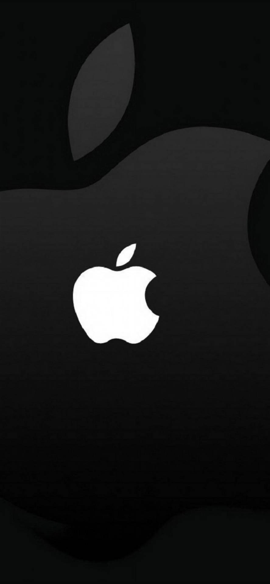 Simple Black Apple Iphone With Logo Background