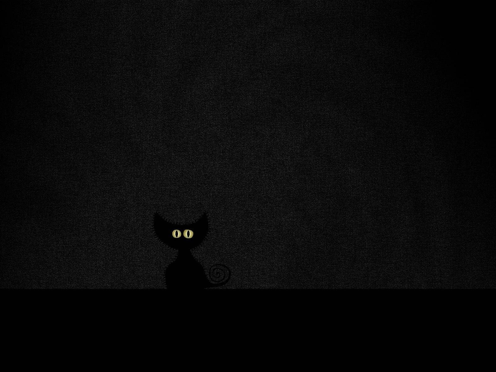 Simple Black Cat Eyes Halloween Aesthetic Background