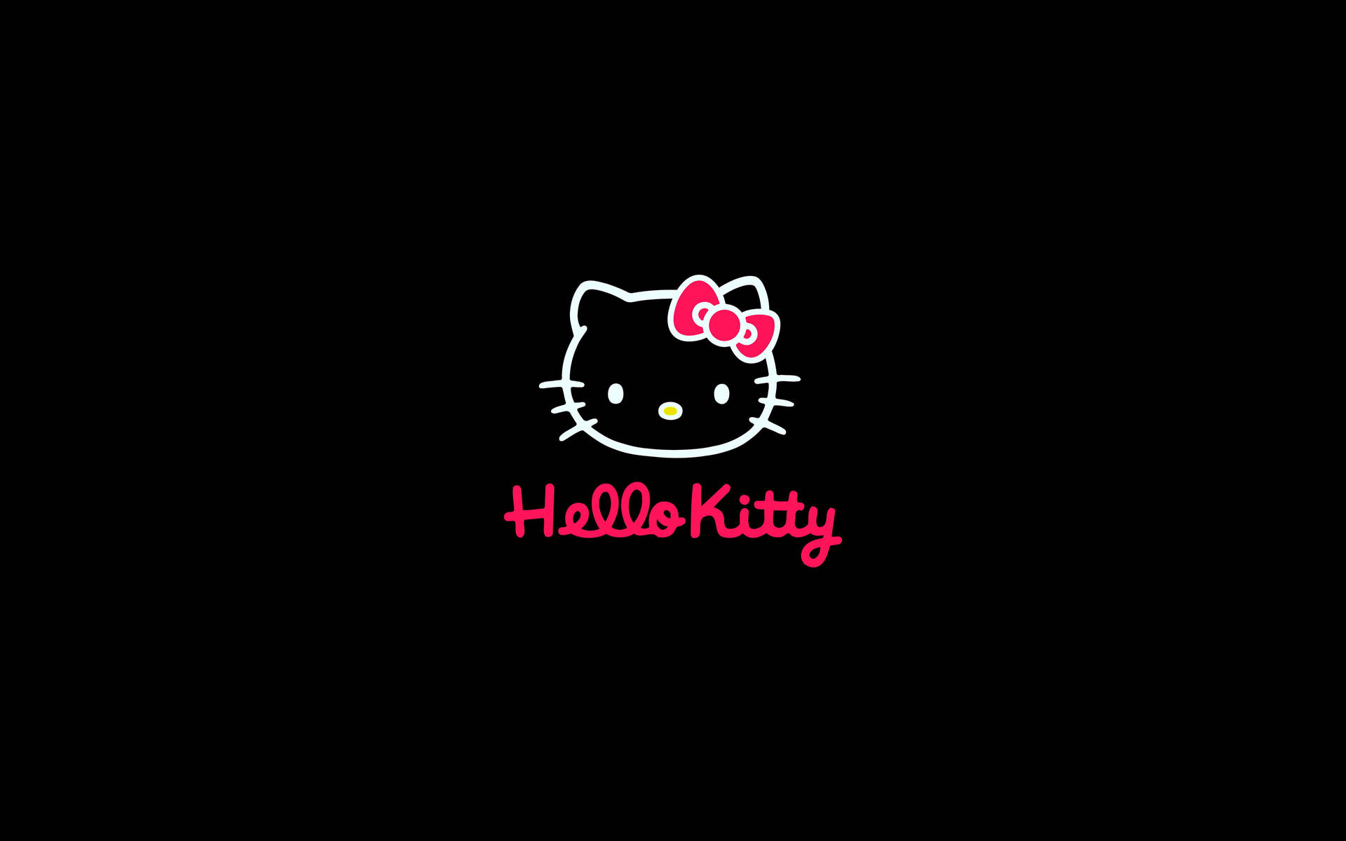 Simple Black Hello Kitty Desktop Background