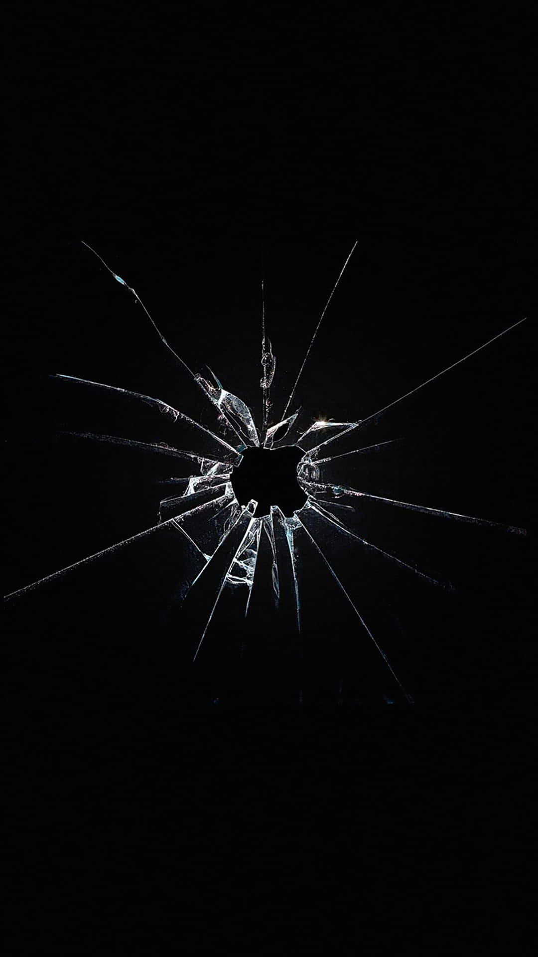 Simple Black Ipad With Broken Glass Background