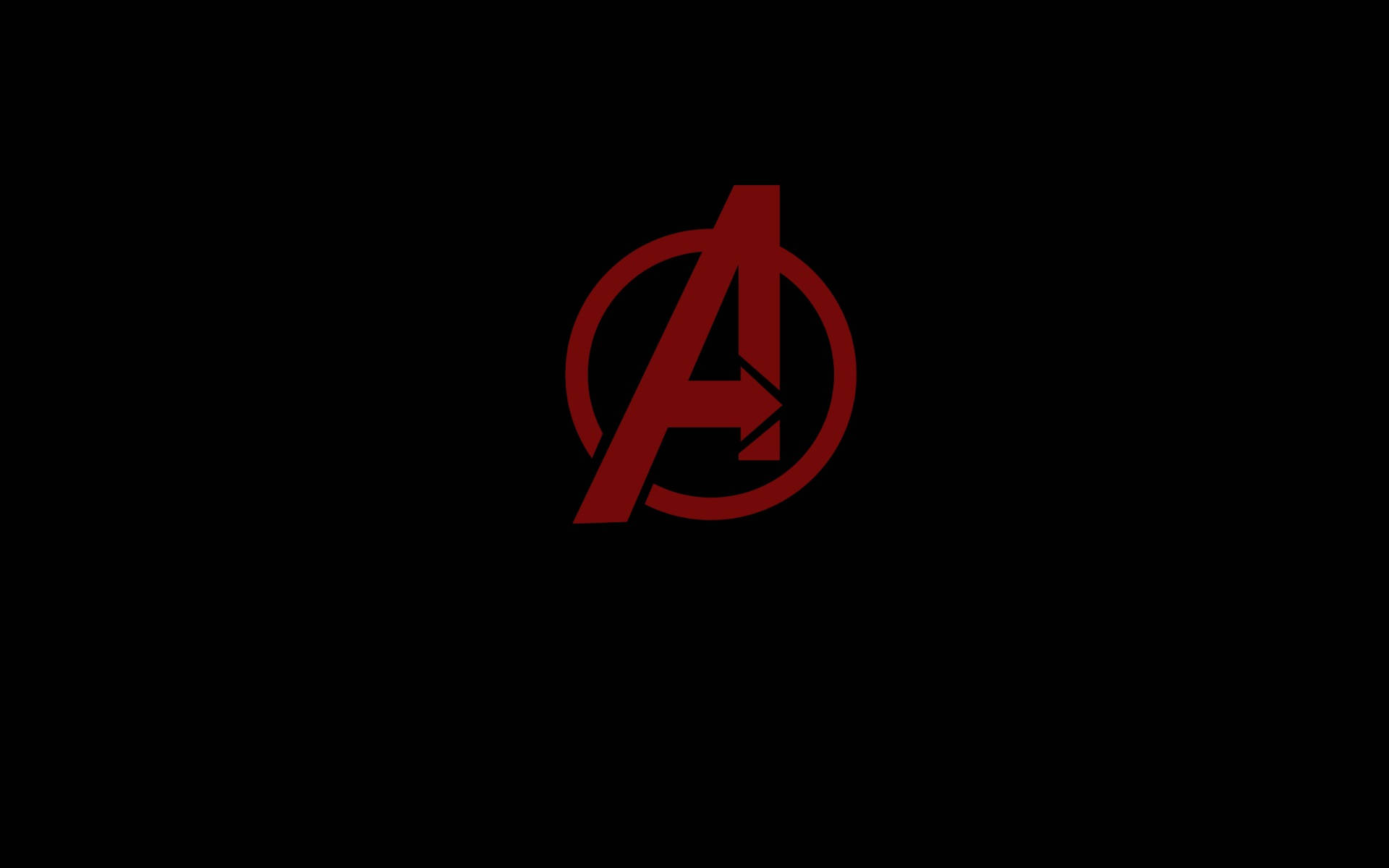 Simple Black Marvel Avengers Logo Red Aesthetic Background