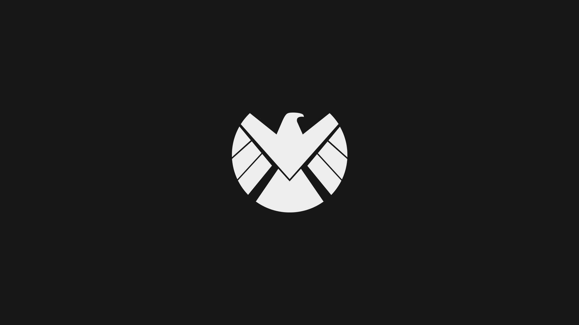 Simple Black Marvel Shield Logo Background
