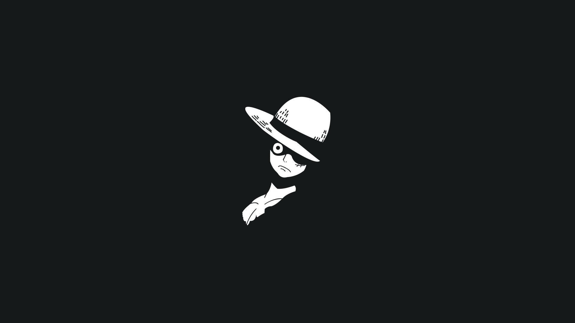 Simple Black One Piece Luffy Background