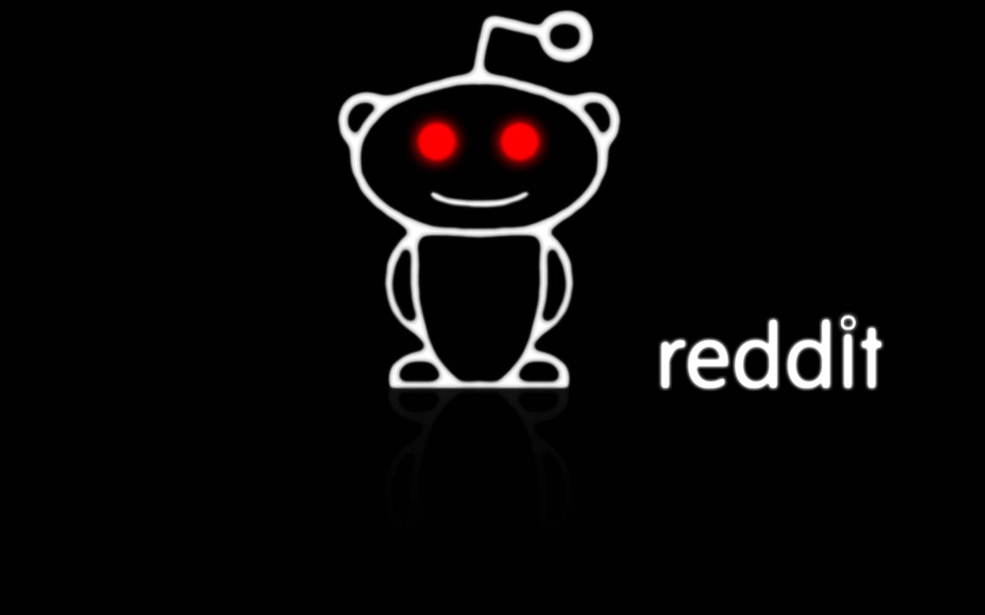 Simple Black Reddit Alien Logo Background