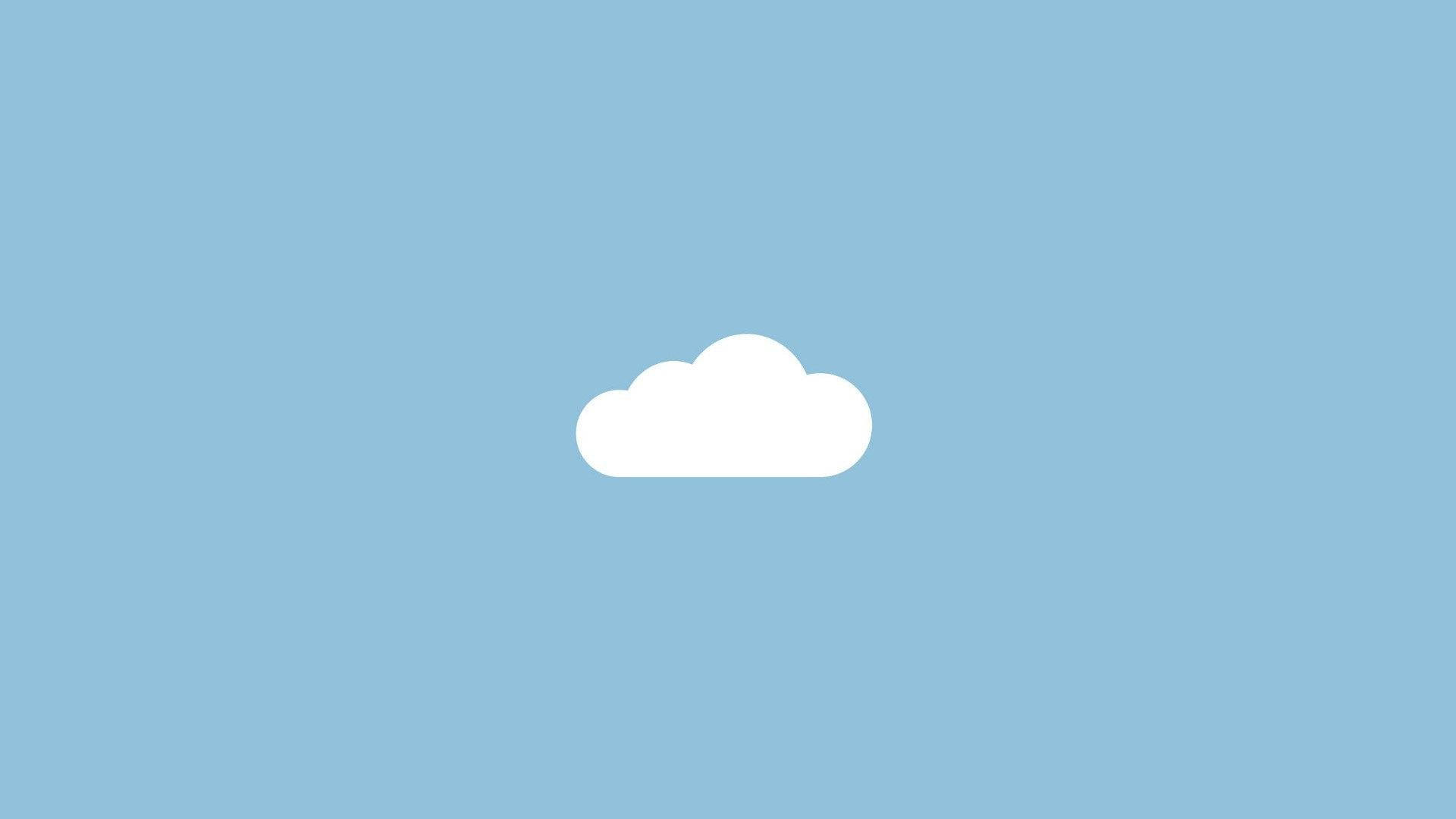 Simple Blue Aesthetic Lone Cloud Background