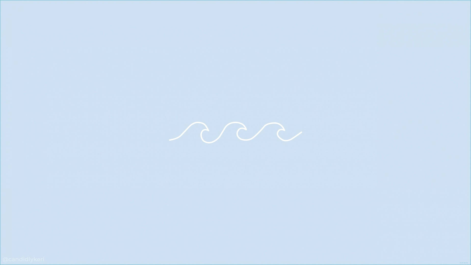 Simple Blue Aesthetic Wave Line Art
