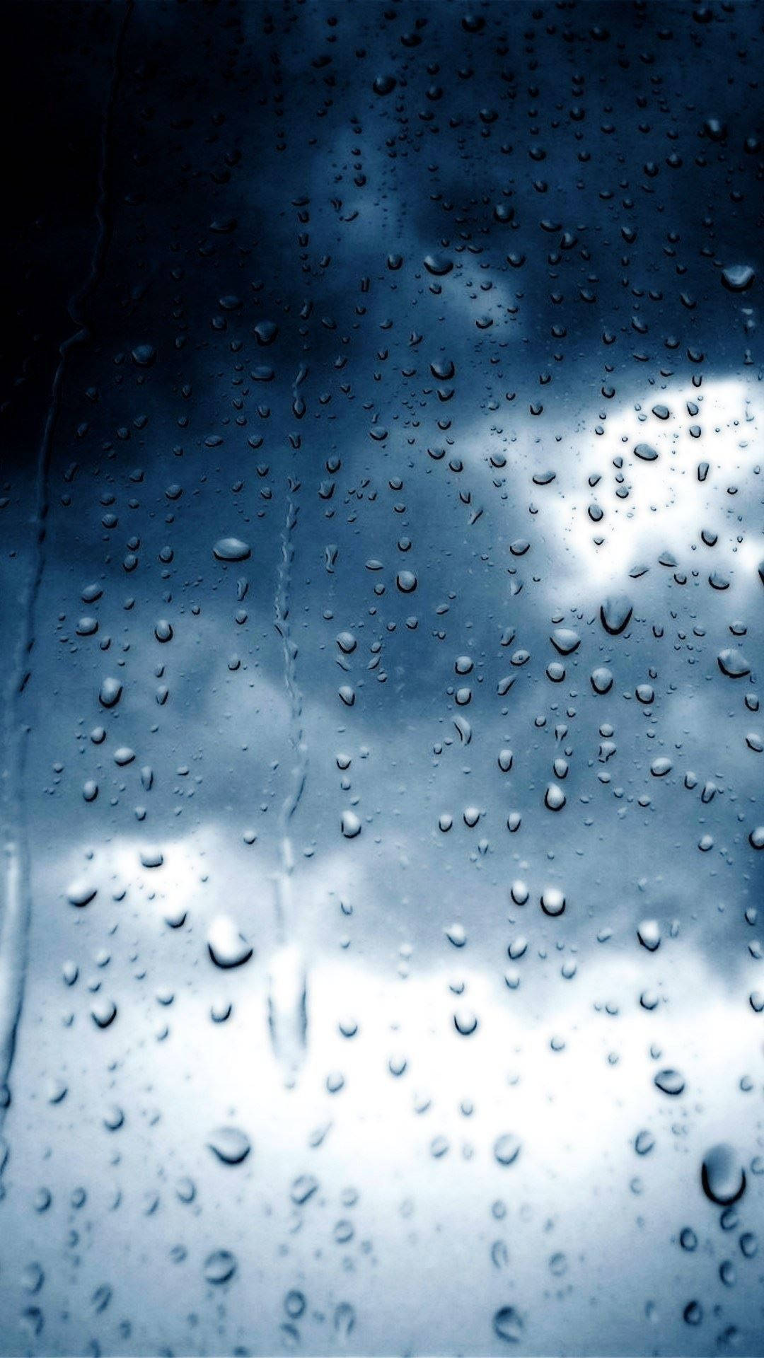 Simple Blue And Beautiful Rain Droplets Background