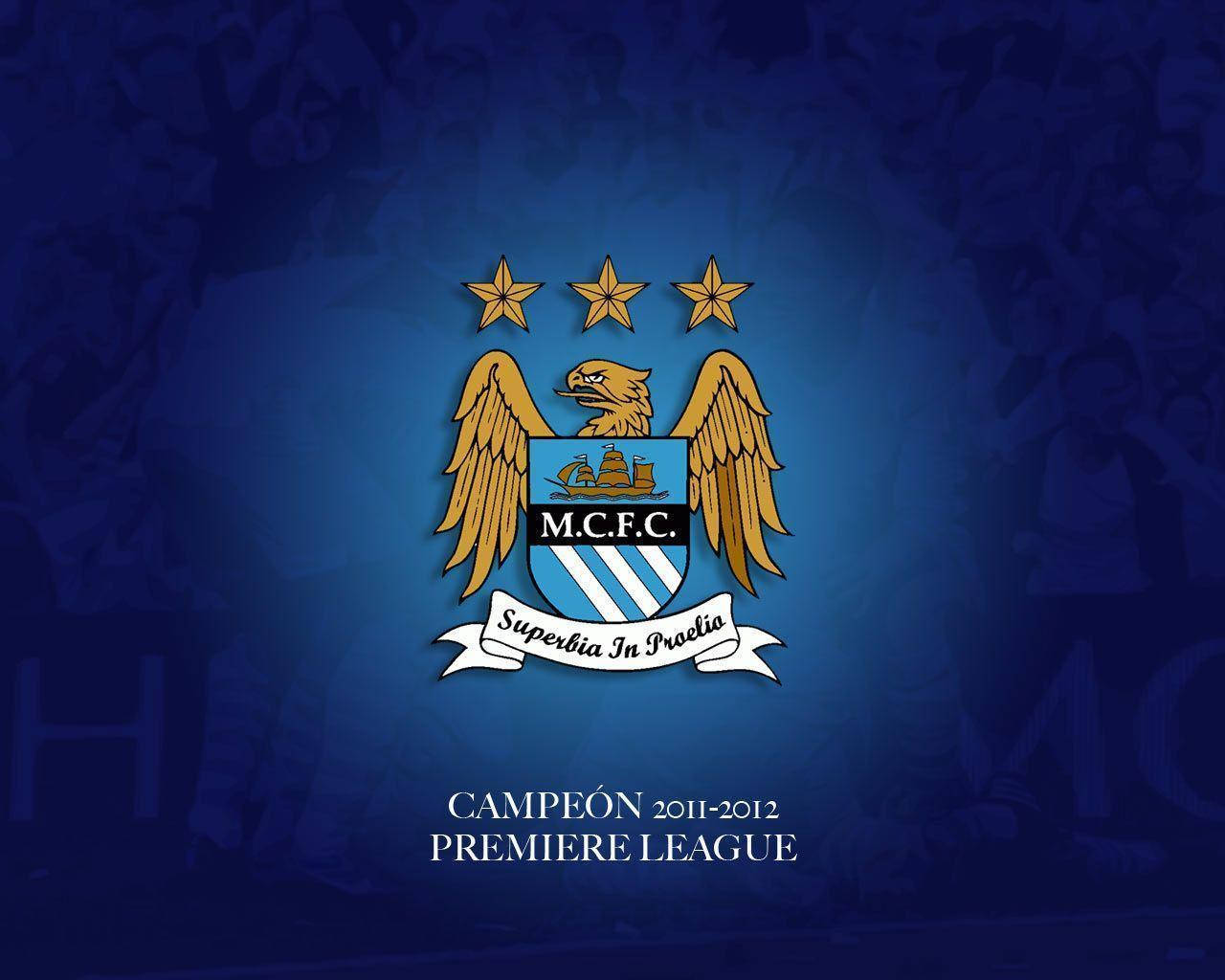 Simple Blue Backdrop Manchester City Fc Background