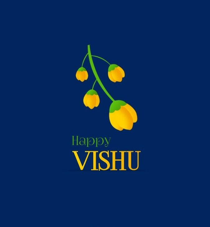 Simple Blue Happy Vishu