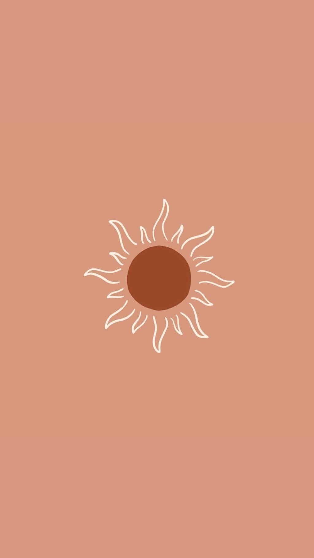 Simple Boho Red Sun Background