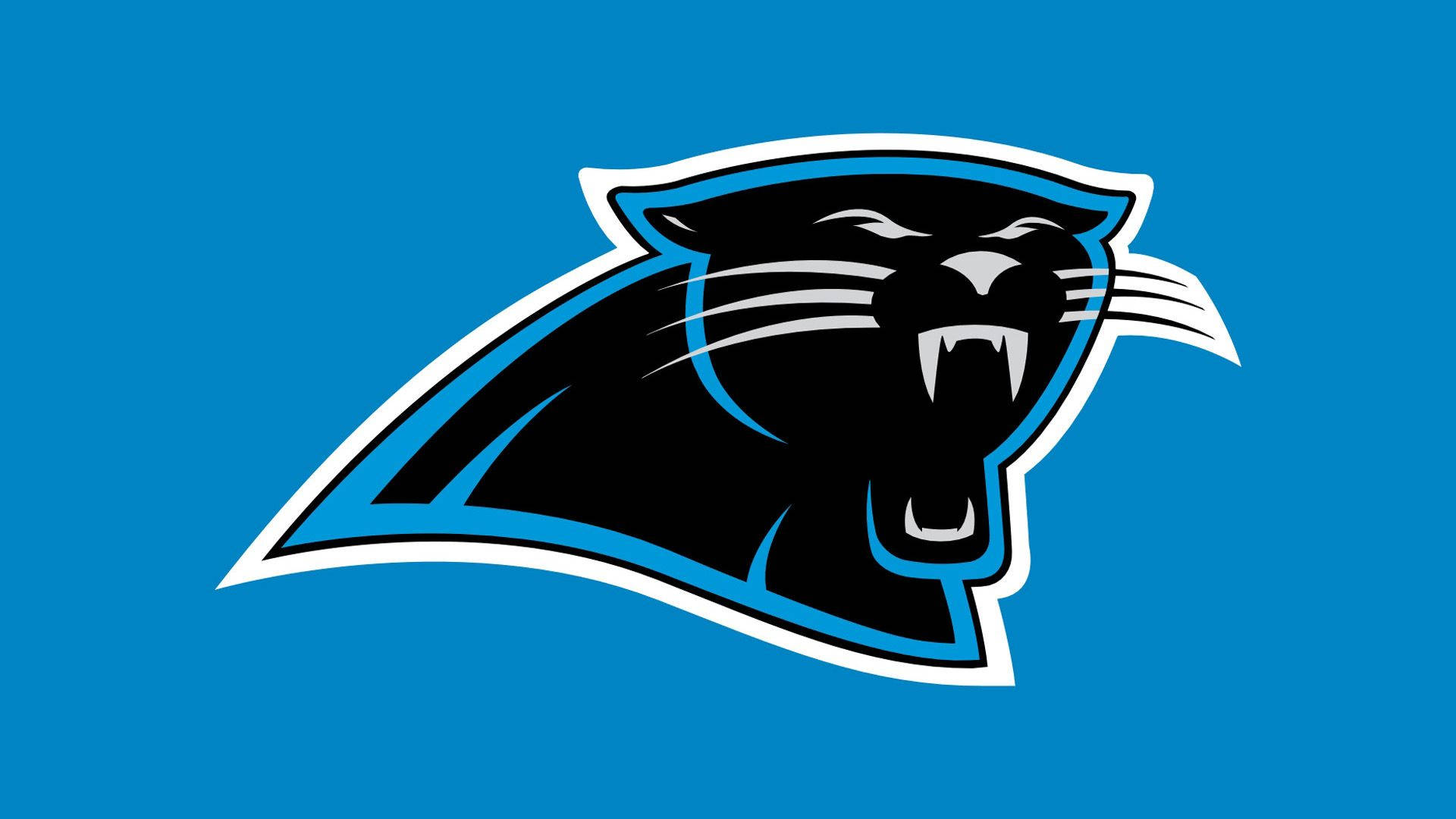 Simple Carolina Panthers Logo With Blue Surface Background