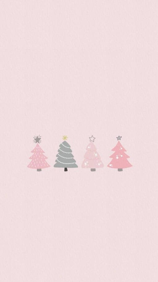 Simple Christmas Pastel Trees Background