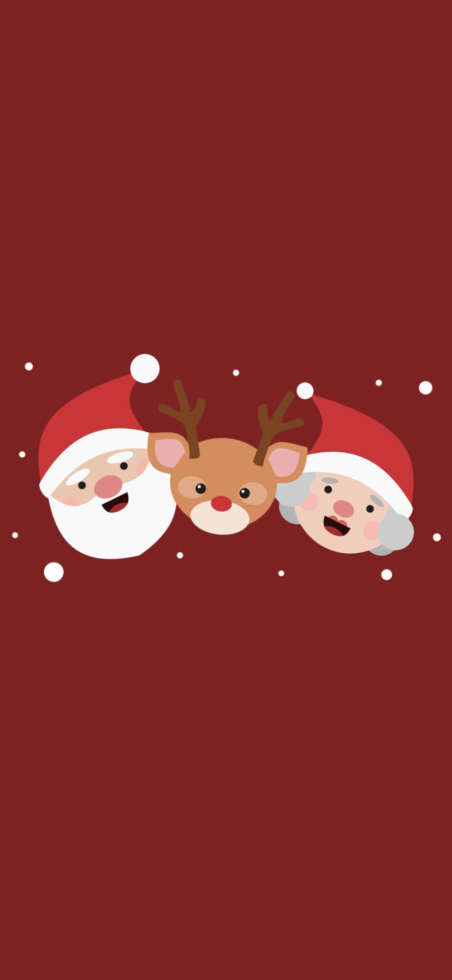 Simple Christmas Reindeer And Santa Claus Background