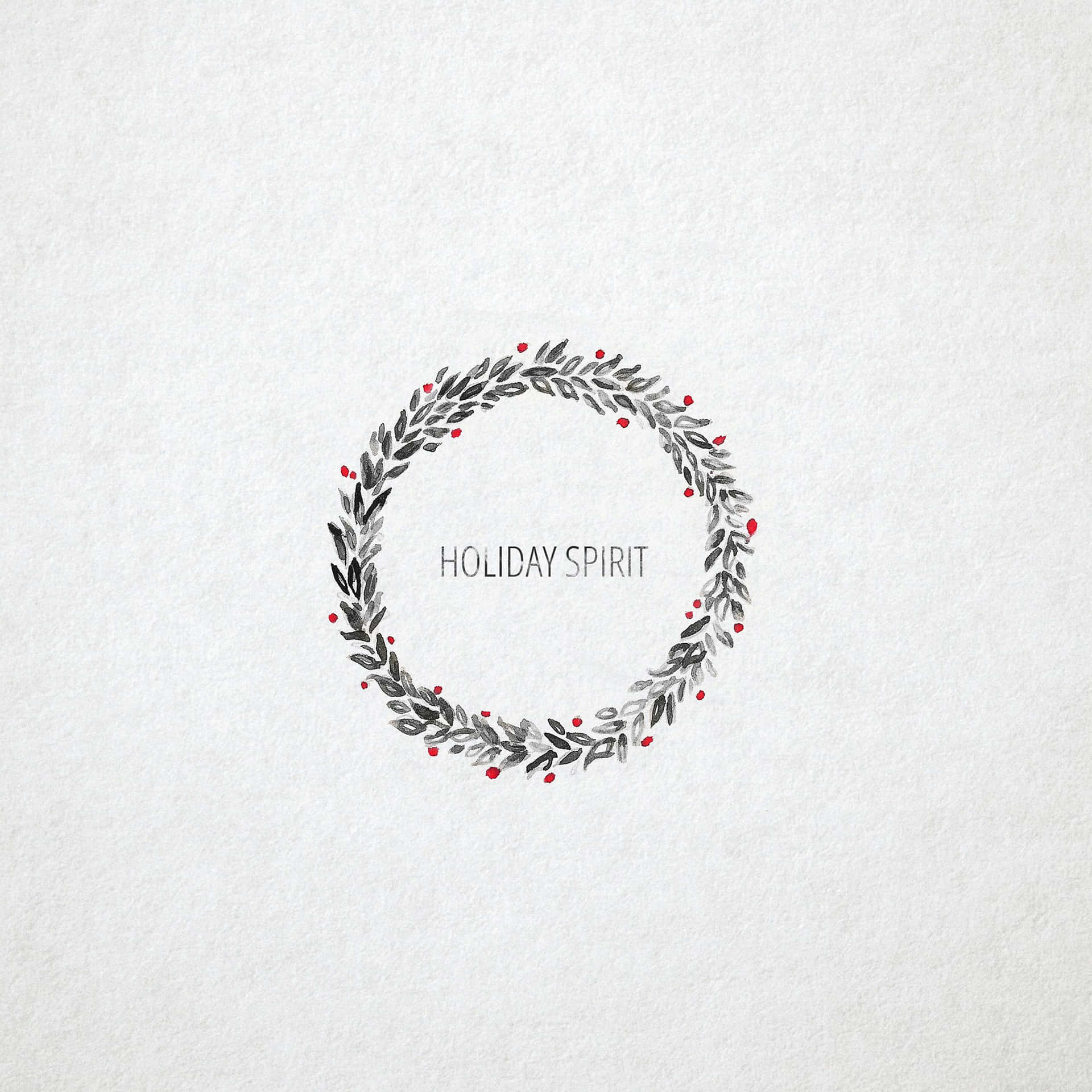 Simple Christmas Wreath With Holiday Spirit Ipad Background