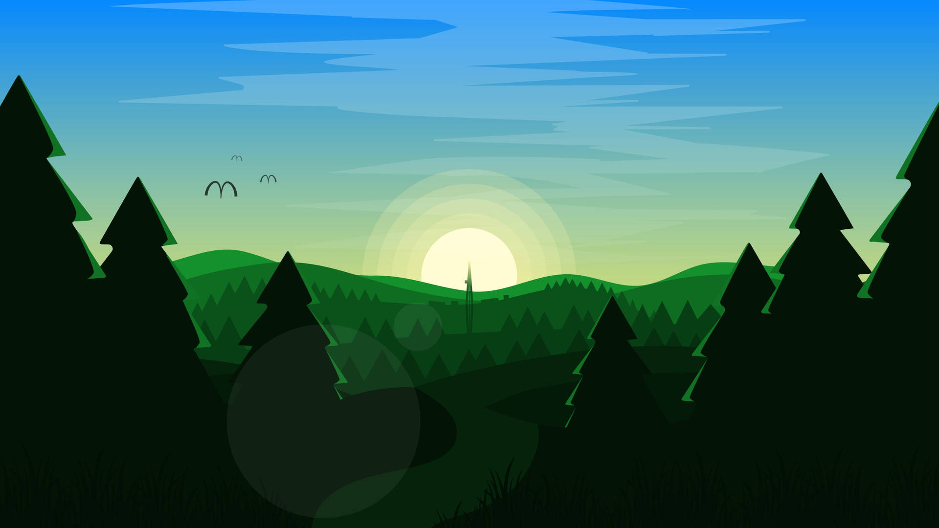 Simple Clean Forest Graphic Art Background