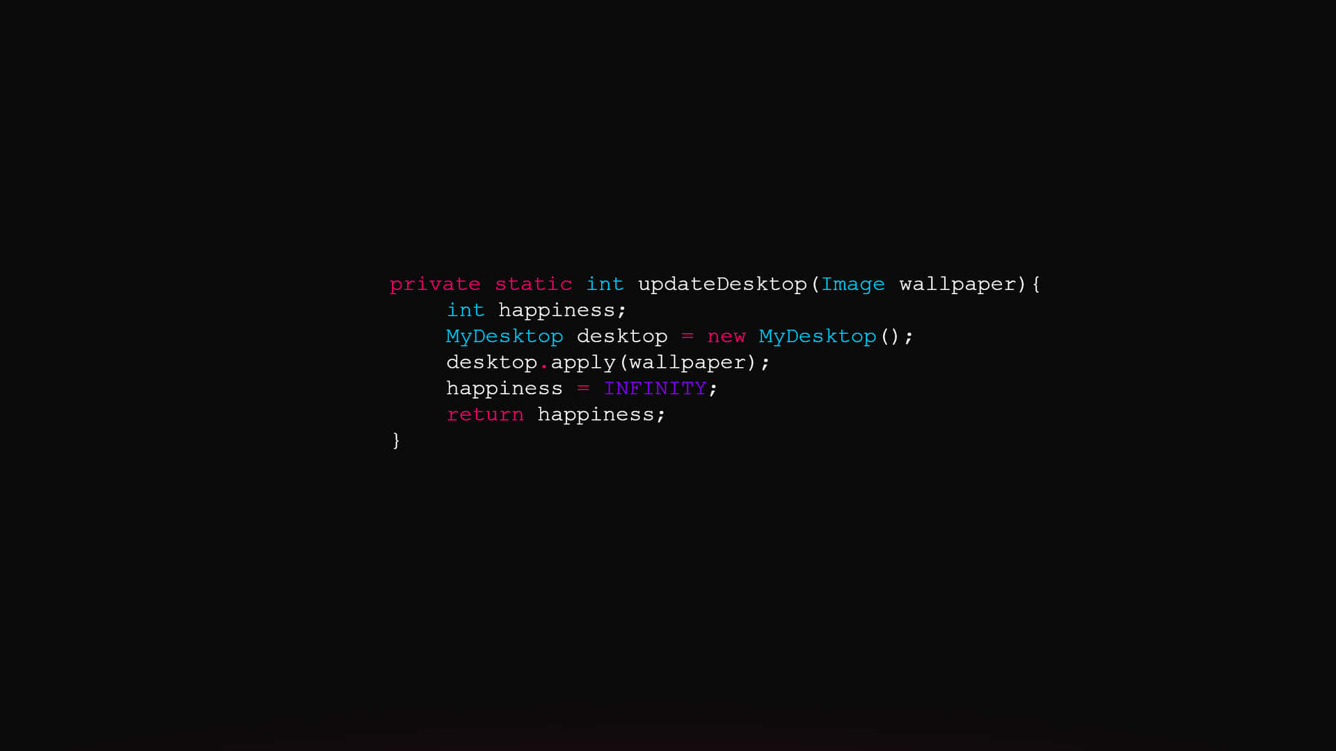Simple Code In Black Desktop