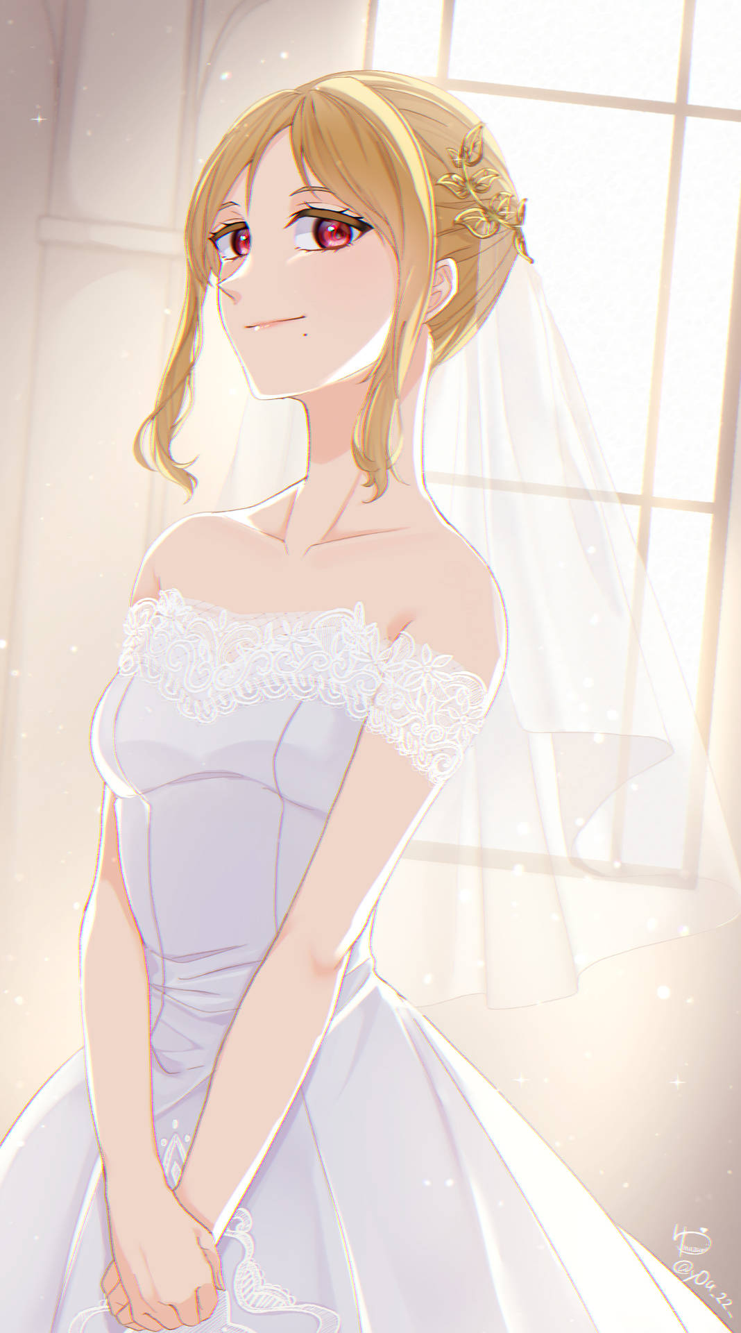 Simple Cute Anime Bride Background