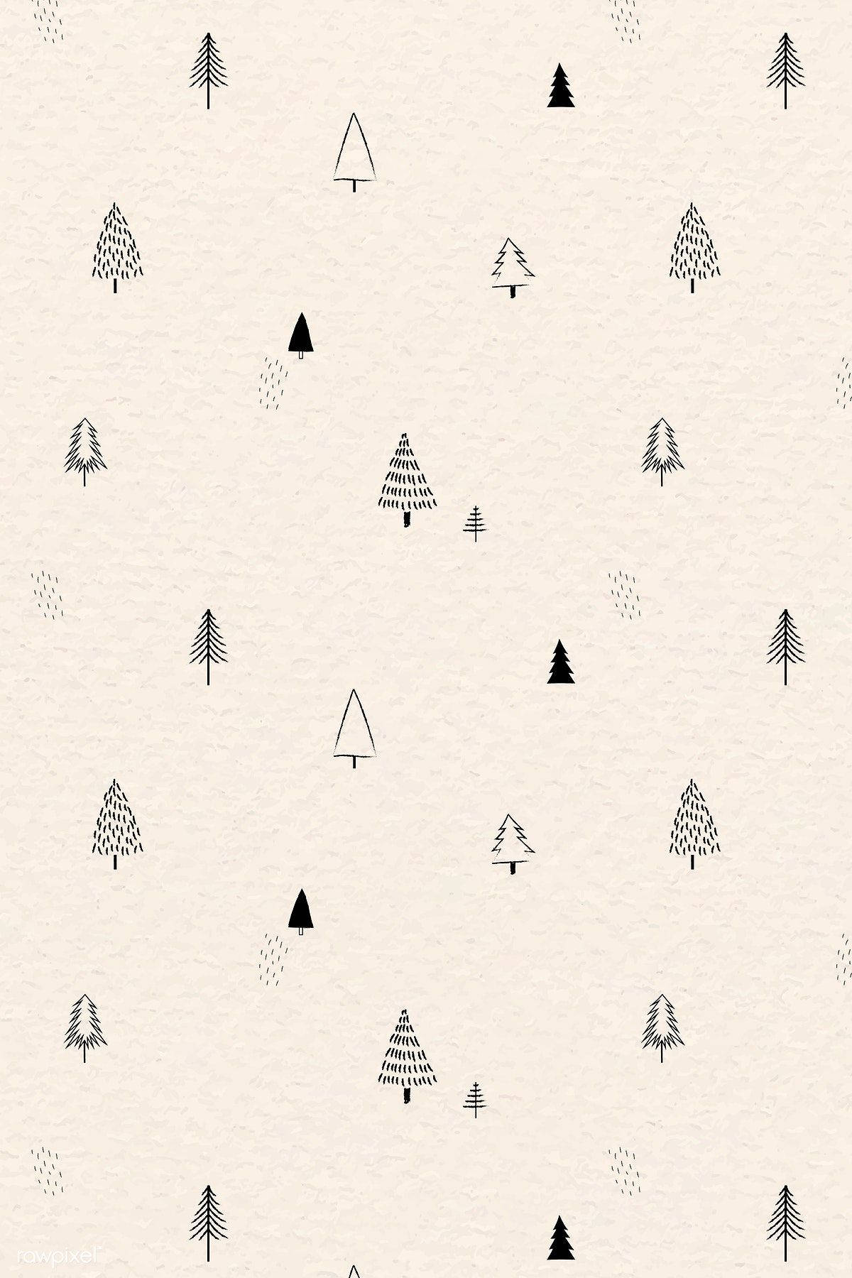 Simple Cute Christmas Iphone Cream Background