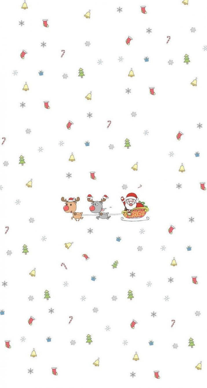 Simple Cute Christmas Iphone Santa And Reindeers