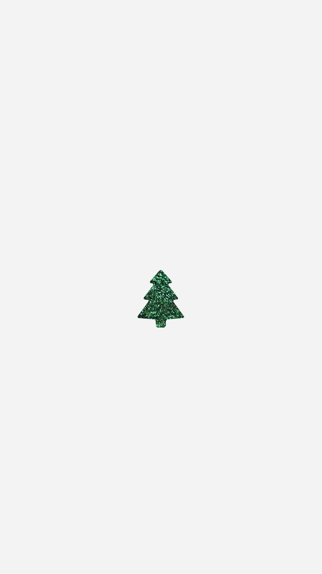 Simple Cute Christmas Iphone Single Tree Background