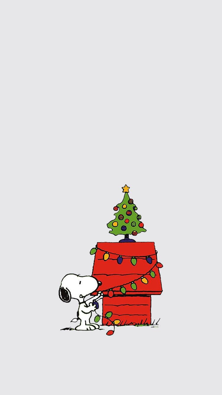 Simple Cute Christmas Iphone Snoopy Background