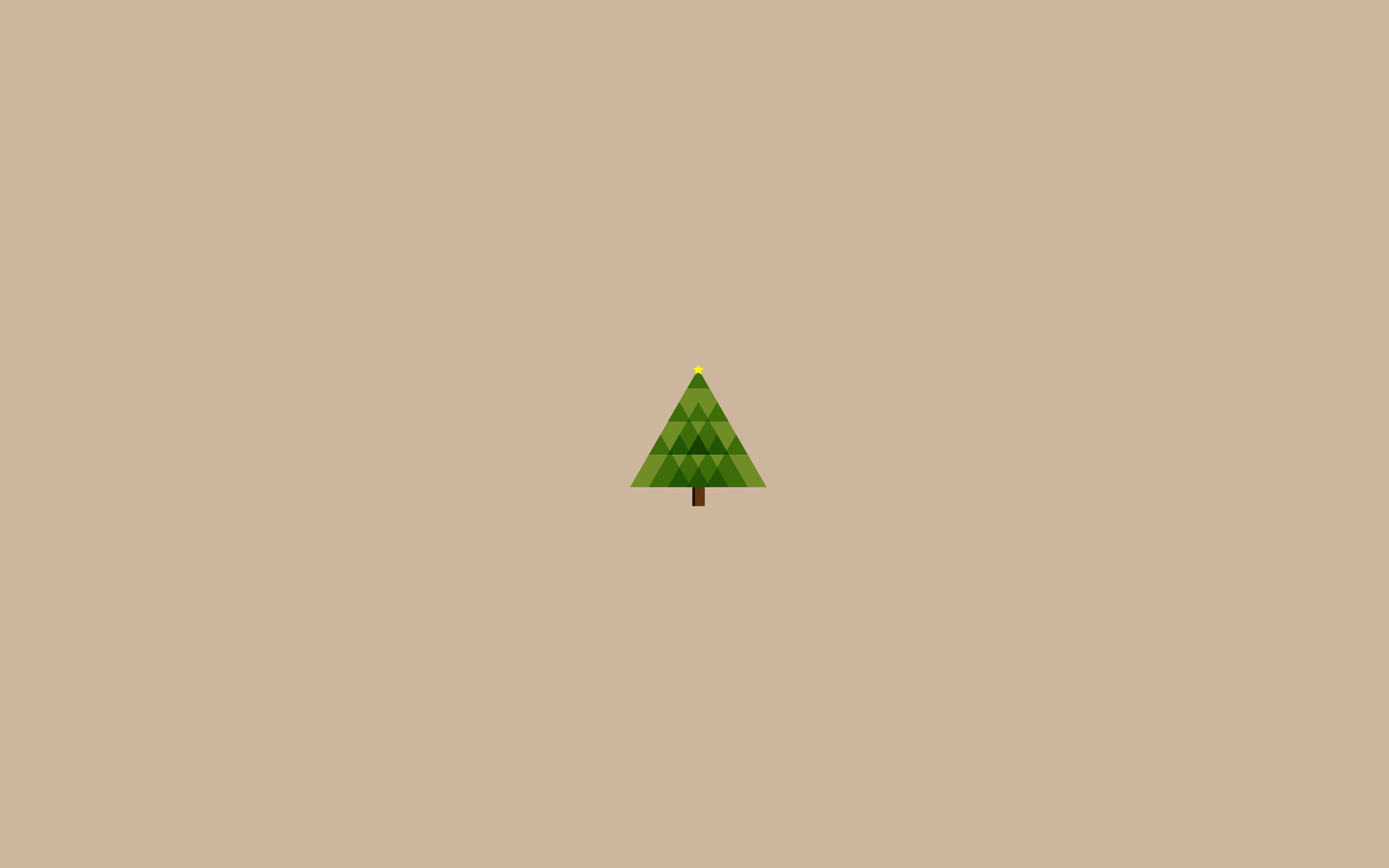 Simple Cute Christmas Iphone Tree Brown Background
