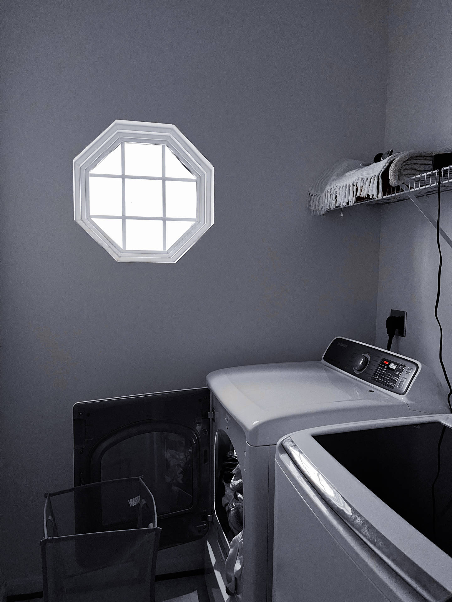 Simple Dark Aesthetic Laundry Room