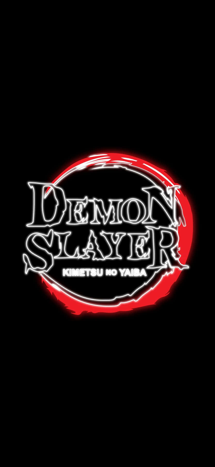 Simple Dark Demon Slayer Logo Background