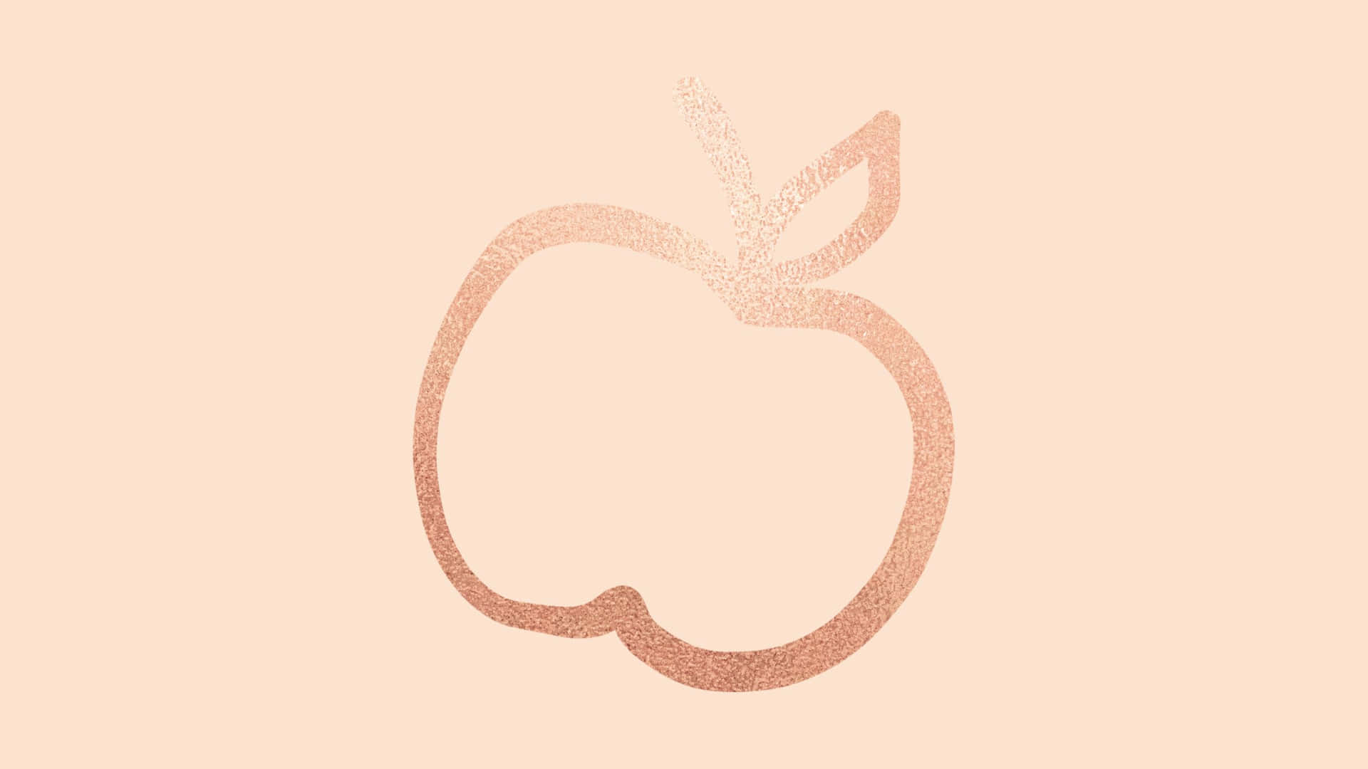 Simple Drawing Of Rose Gold Apple Background