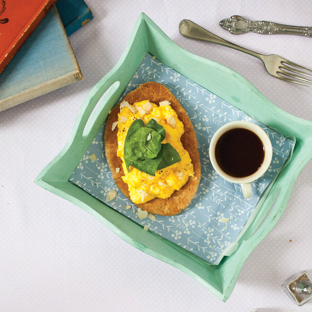 Simple Egg Omelette With Coffee Background