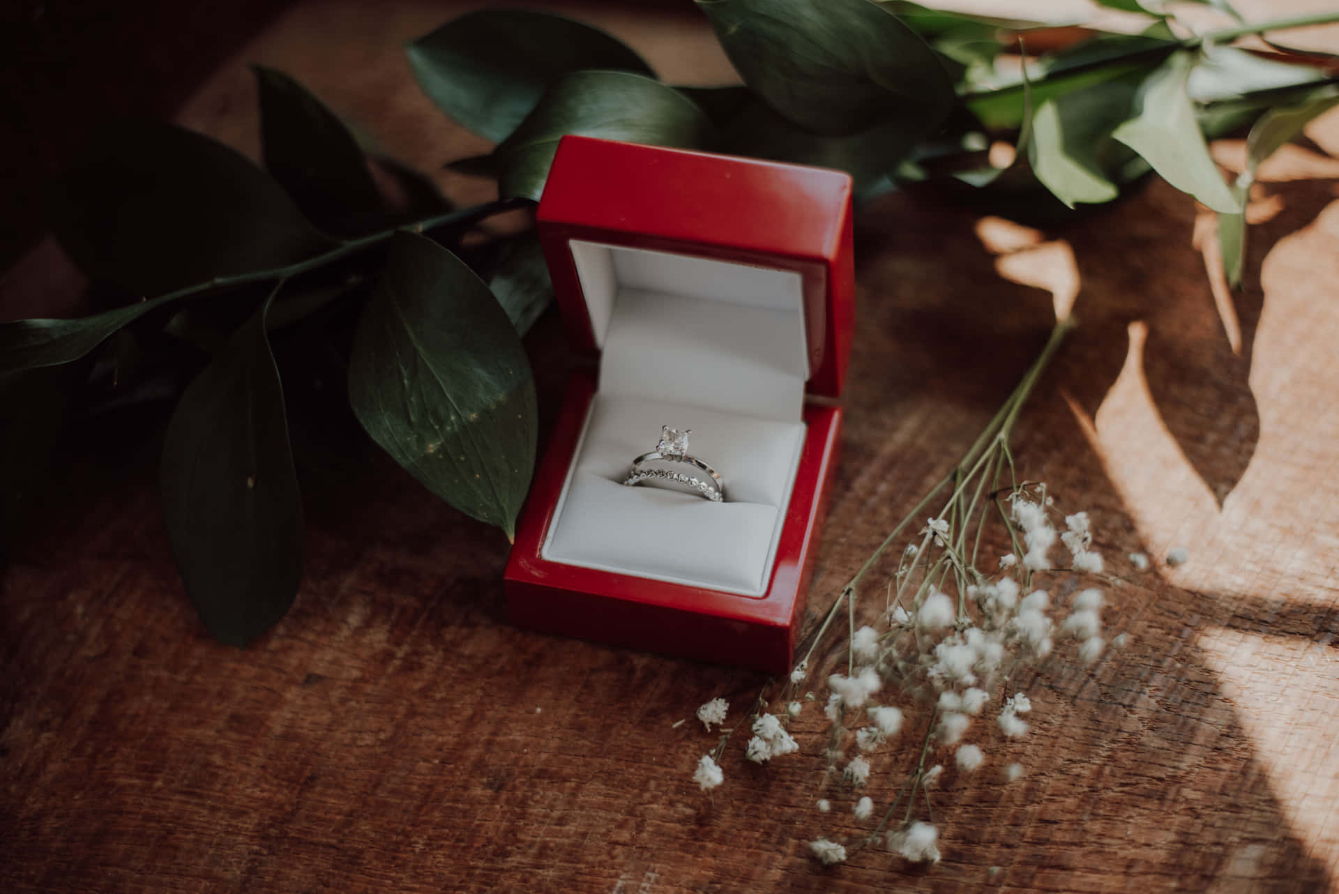 Simple Elegant Engagement Silver Ring Background