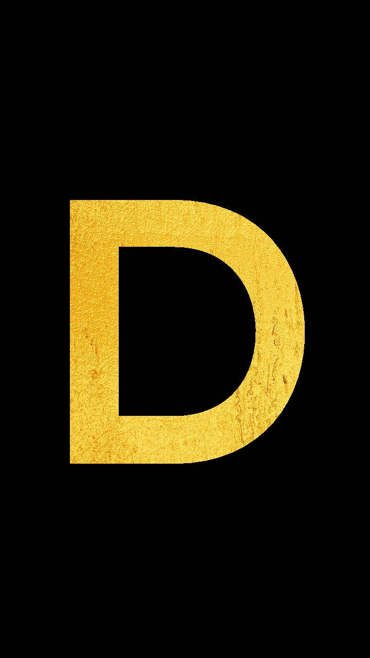 Simple Gold Letter D With Texture