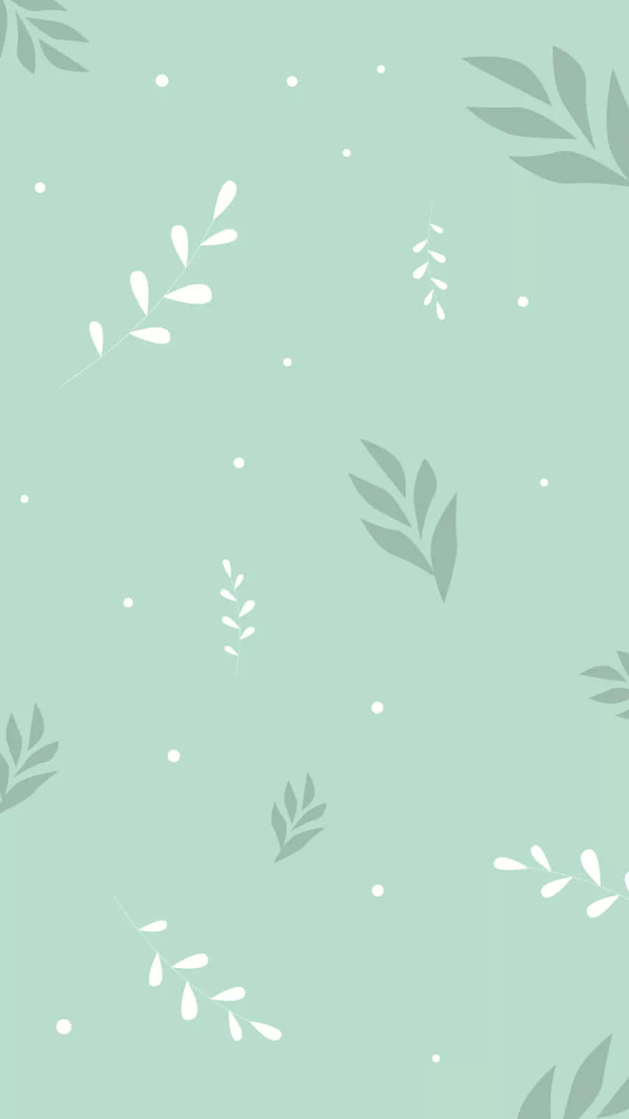 Simple Green Leaves Pattern Iphone Background