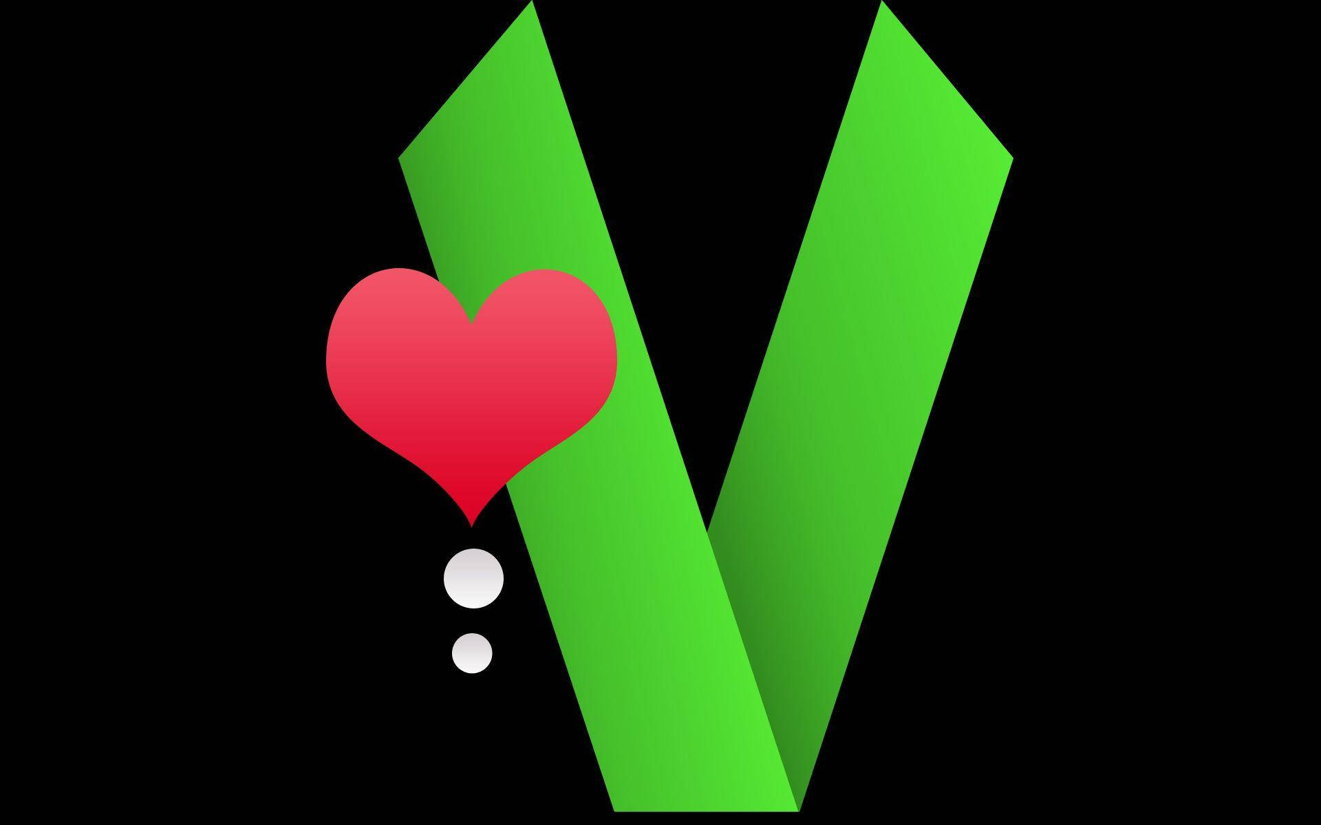 Simple Green Letter V Background