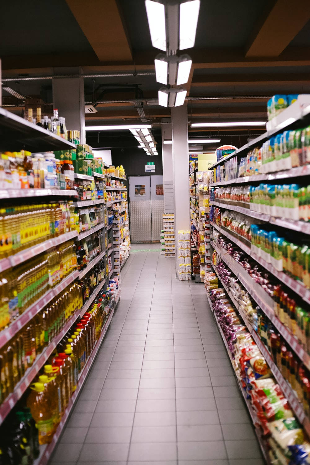 Simple Grocery Store Aisle Background