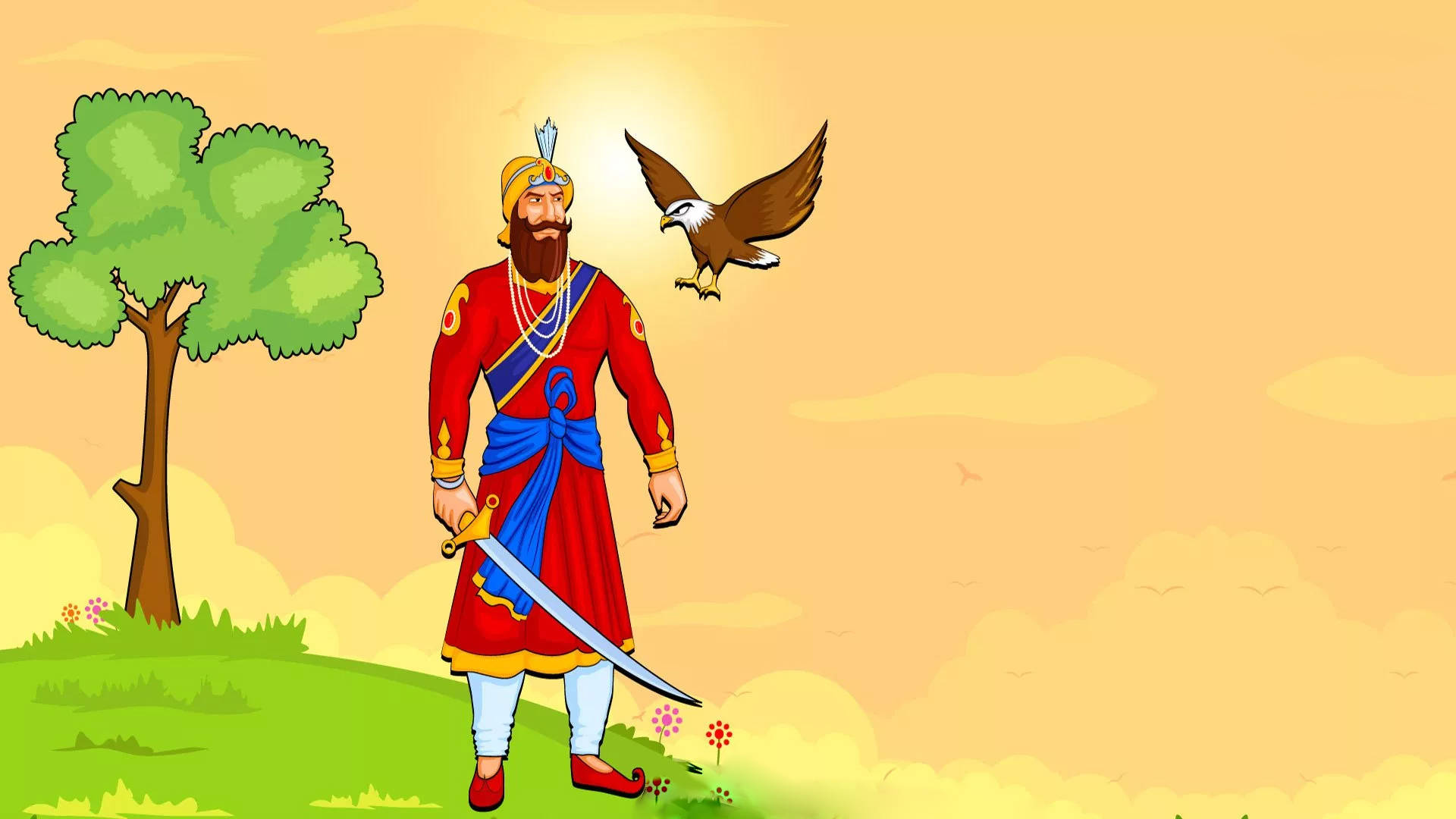 Simple Guru Gobind Singh Ji Art Background