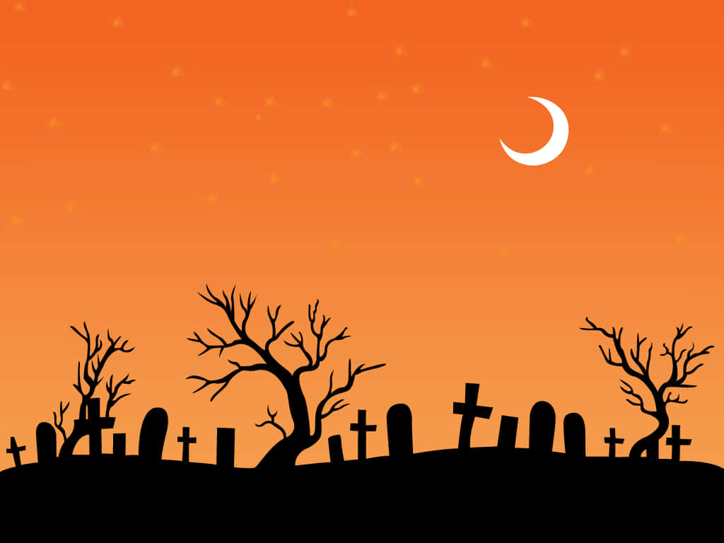 Simple Halloween Cemetery Art Background