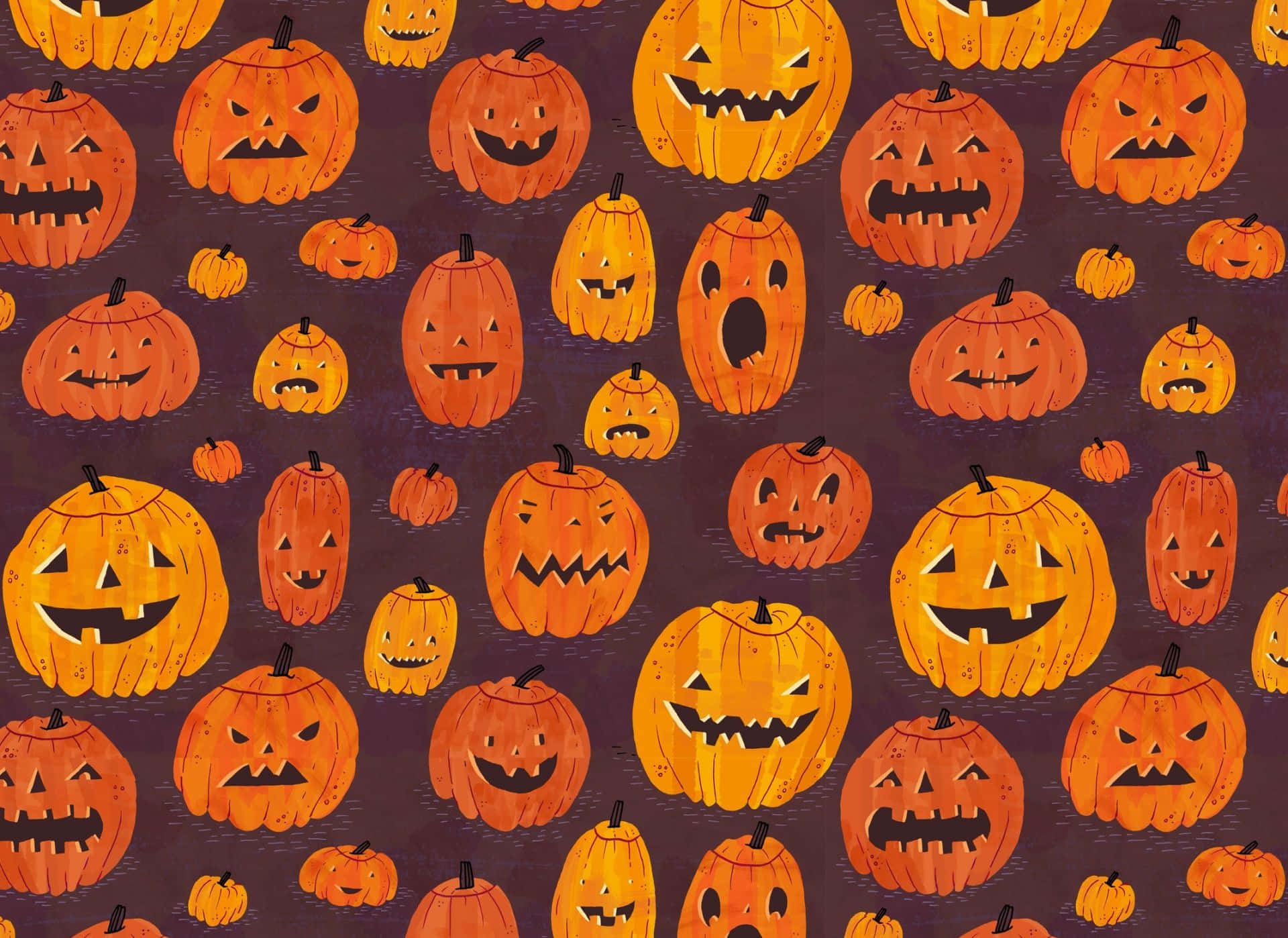 Simple Halloween Orange Pumpkin Patterns Background