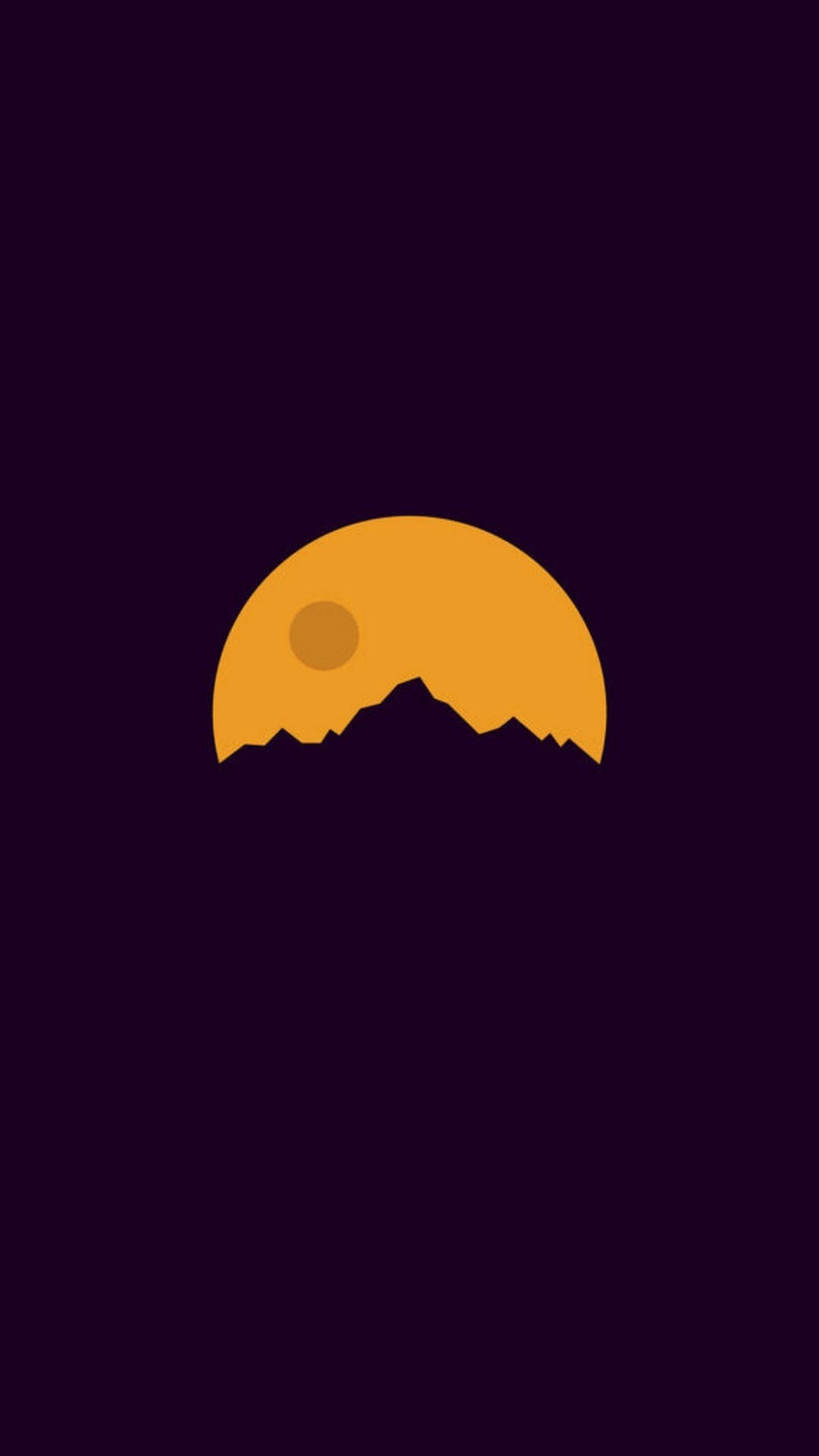 Simple Hd Mountain And Moon Background