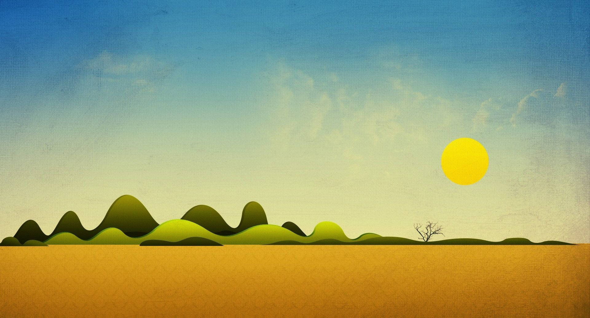 Simple Hd Sun In Desert Background