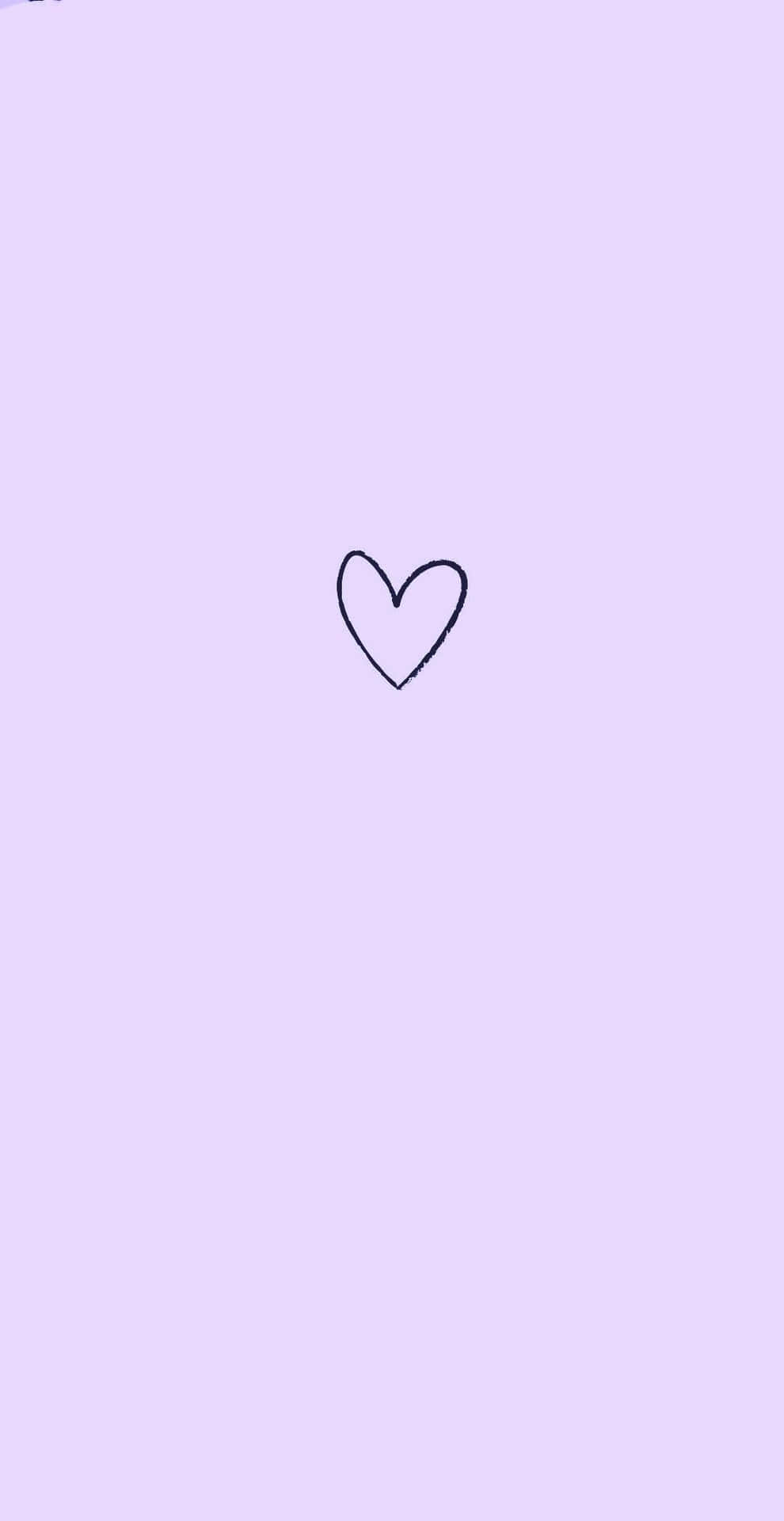 Simple Heart Graphic Art Purple Pastel Iphone Background